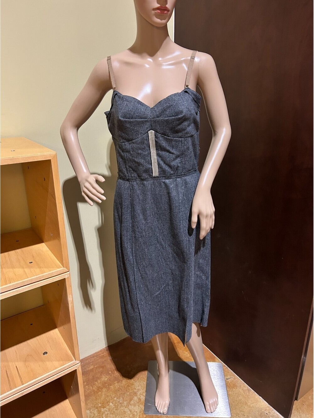 Dolce & Gabbana Gray Wool Spaghetti Strap Mini Dress IT42/ US 6/ UK 10/ EU 38